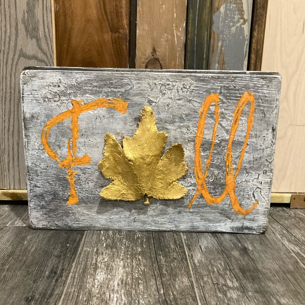 NWT! handmade shabby chic wood FALL sign